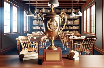Framed academic excellence award hanging on the wall of a college fraternity chapter house meeting room.