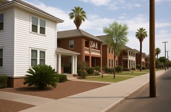 University of Arizona campus buildings representing the Greek life governance structure at the center of a sexual assault allegation.