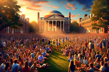 Students from Greek life organizations at Eastern Michigan University preparing for Greek Week activities on campus.