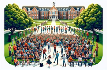 Students from University of Memphis Greek life chapters performing on stage during the Greeks Got Talent charity event.