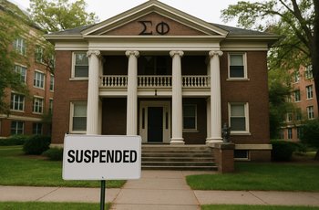 Campus building at New York University where a fraternity chapter was suspended following serious misconduct allegations.