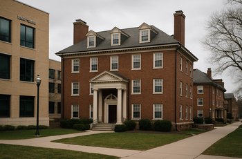 University campus building near fraternity row at Ohio State University in Columbus, Ohio.