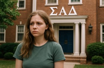 Students in Greek life gathered at a campus event, representing the community and tradition behind fraternity and sorority membership.