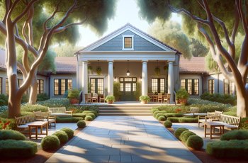 An exterior view of a sorority house at Stanford University, representing the departure of several sorority chapters from campus.