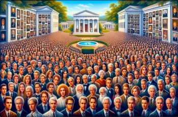 Sorority composite photo hanging on a chapter house wall, showing rows of member portraits from multiple years.