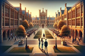 Students walking across Xavier University campus where three new Greek life chapters were recently welcomed.